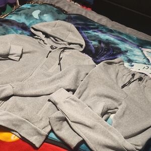 Gray MENS  Zip-Up Hoodie and Sweatpants Set